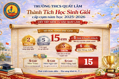 🌟 VINH DANH HỌC SINH GIỎI CỤM KHỐI 6 & 7 NĂM HỌC 2025–2026 – TRƯỜNG THCS QUẤT LÂM