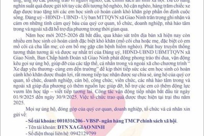 🌟 THƯ KÊU GỌI ỦNG HỘ CHƯƠNG TRÌNH